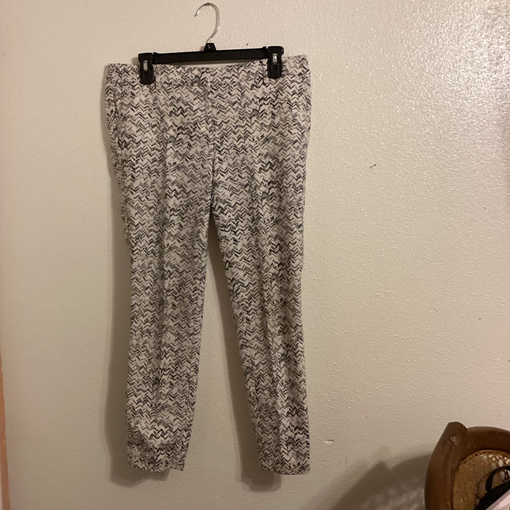 Kenar Black and Cream Patterned Trousers
